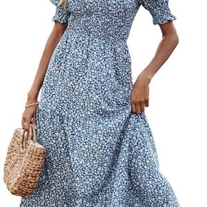Floral Blue Maxi Dress
